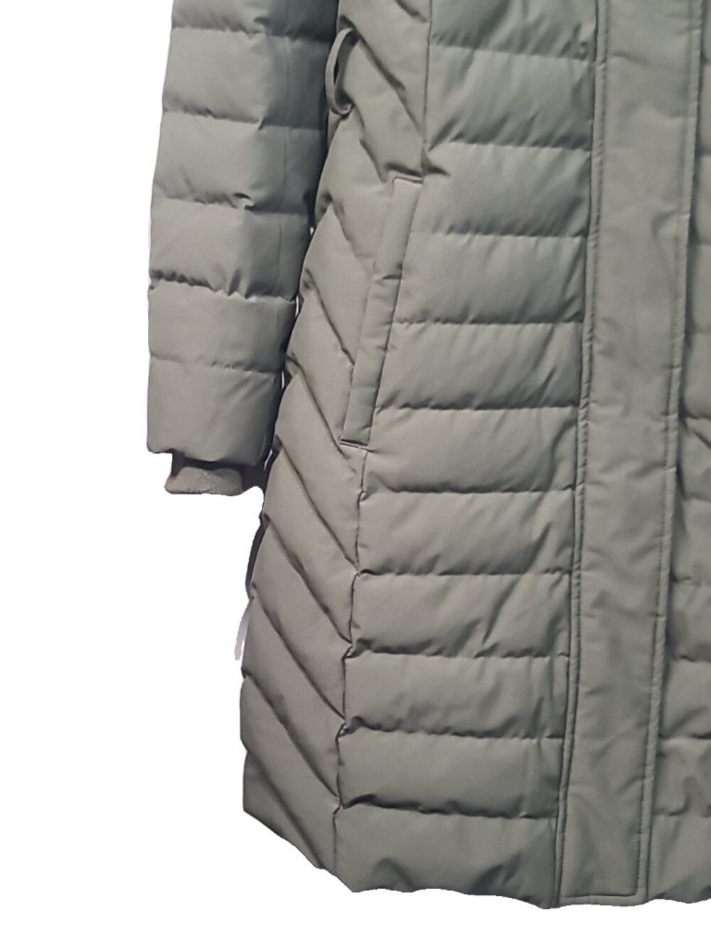 Abercrombie & Fitch women's down puffer parka M Deep Olive Green GUC - Picture 3 of 7